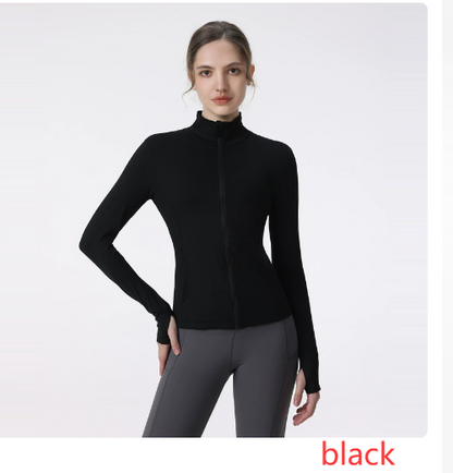 Chaqueta Deportiva con Cremallera y Manga Larga para Yoga y Correr para Mujeres