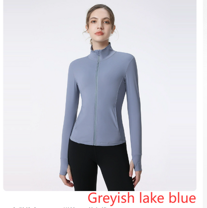 Chaqueta Deportiva con Cremallera y Manga Larga para Yoga y Correr para Mujeres