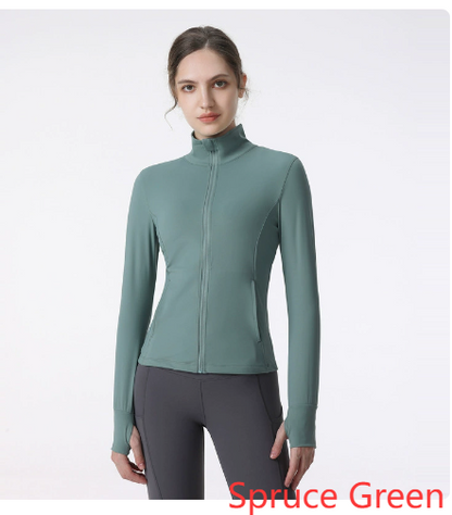 Chaqueta Deportiva con Cremallera y Manga Larga para Yoga y Correr para Mujeres