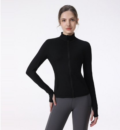 Chaqueta Deportiva con Cremallera y Manga Larga para Yoga y Correr para Mujeres